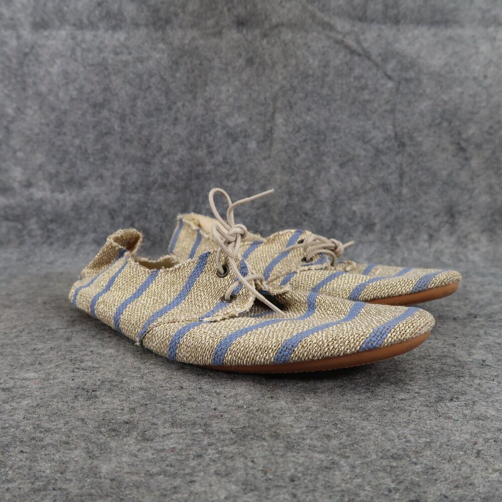 Anniel Shoes Womens 35 Oxford Ballet Flats Fashion Classic Metallic Stripe Soft